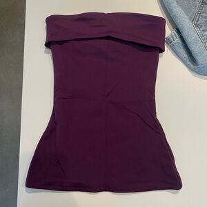 Aritzia Contour purple fold over tube top